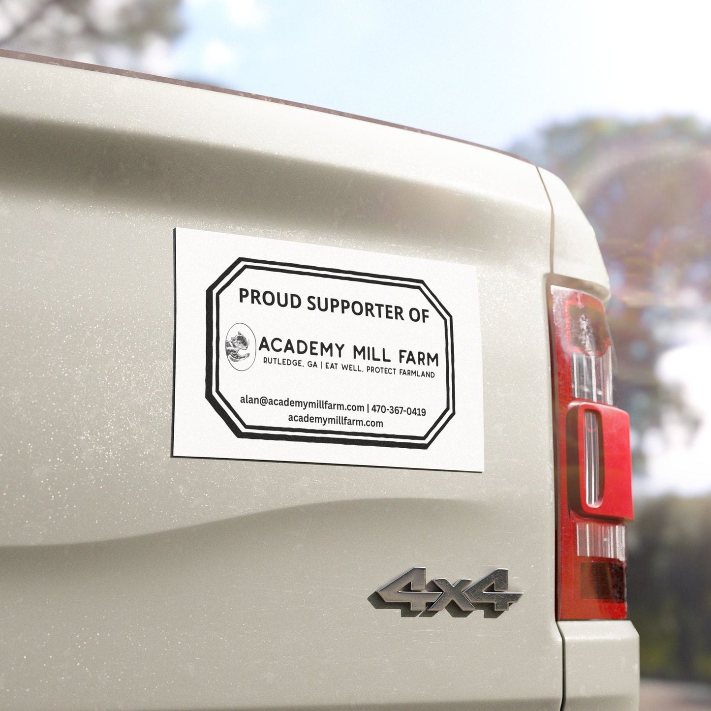Proud Supporter of Academy Mill Farm (car magnet)