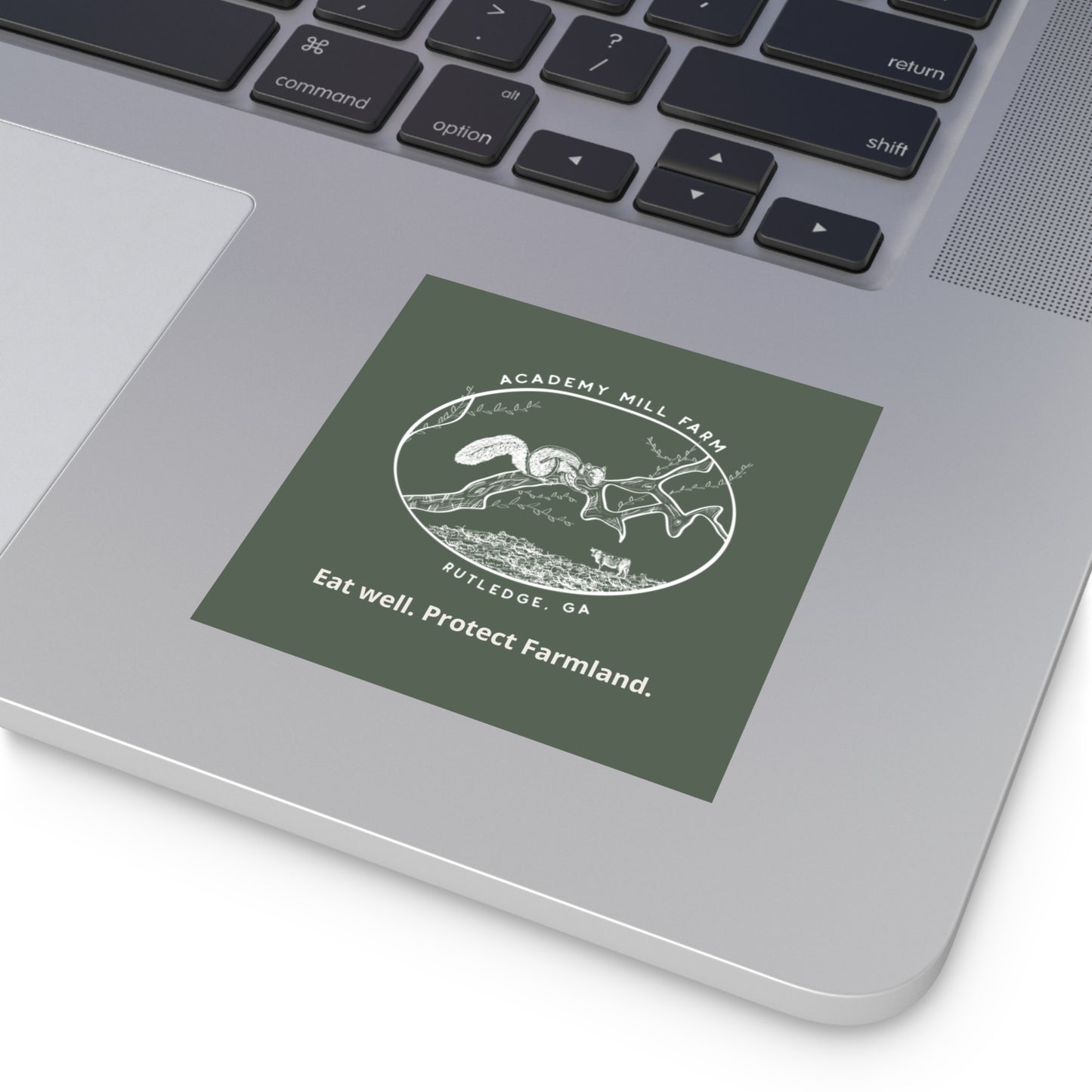 Eat Well. Protect Farmland. - AMF Square Vinyl Stickers