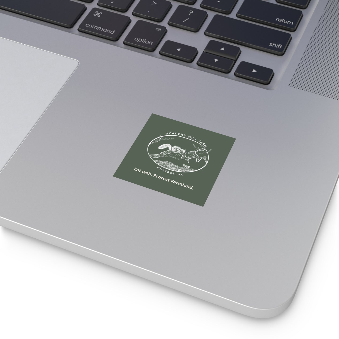 Eat Well. Protect Farmland. - AMF Square Vinyl Stickers