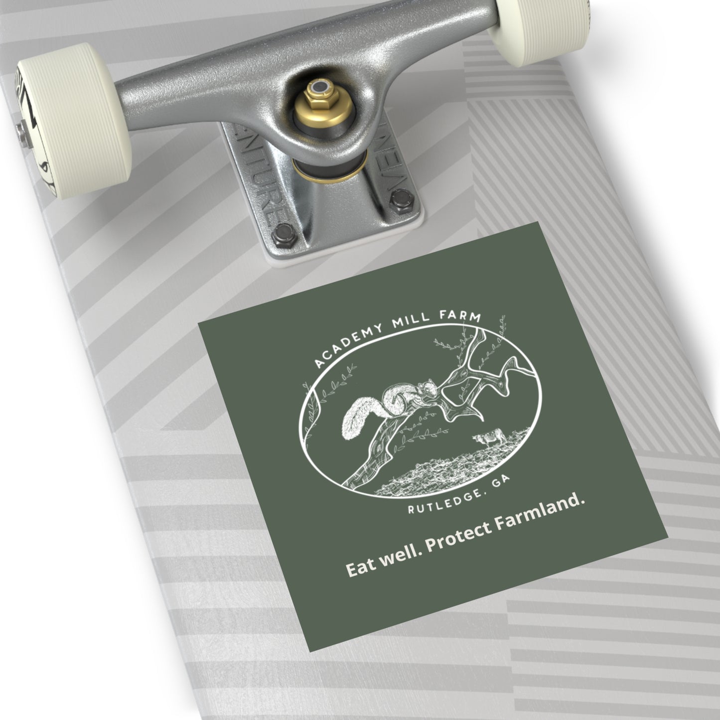 Eat Well. Protect Farmland. - AMF Square Vinyl Stickers